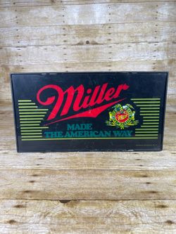 Vintage Miller Beer Sign Lighted Made the American Way