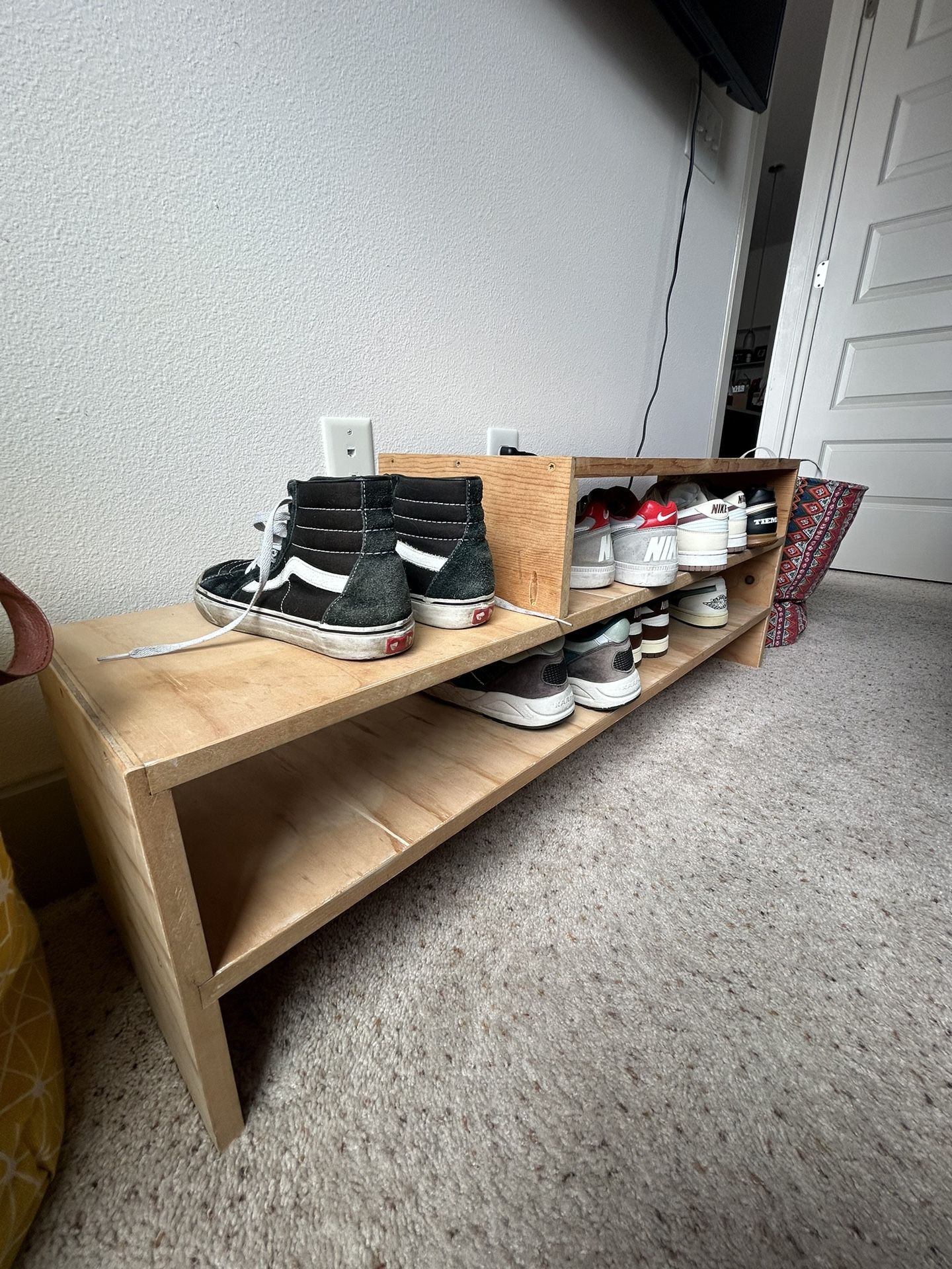 wood shoe rack