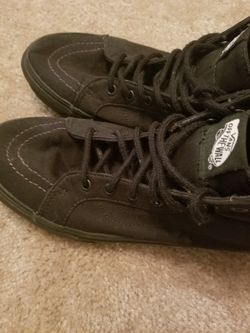 Vans sk8 hi men's sz 8 all black skate sneakers