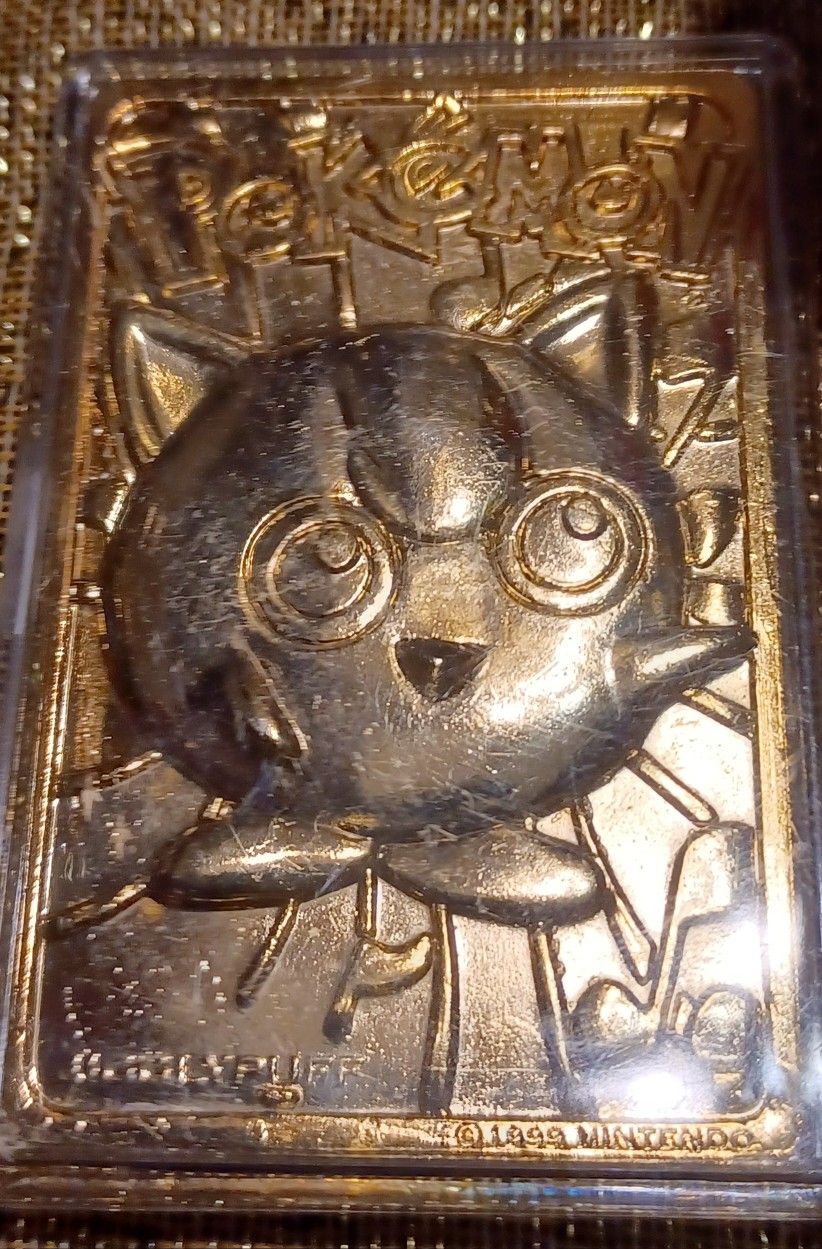 Pokemon 1999 Jiggylypuff 23kt Gold Plated Trading Card Nintendo With COA