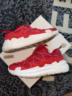 Moncler Compassor Low Top Sneaker Red Size 42 Made In Italy Used Men's Authentic