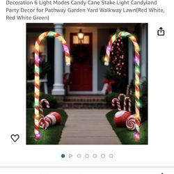 Baquler 2 Pack 6 ft Giant Christmas Candy Cane Lights Outdoor Decoration 6 Light Modes New/Box 4 Ava