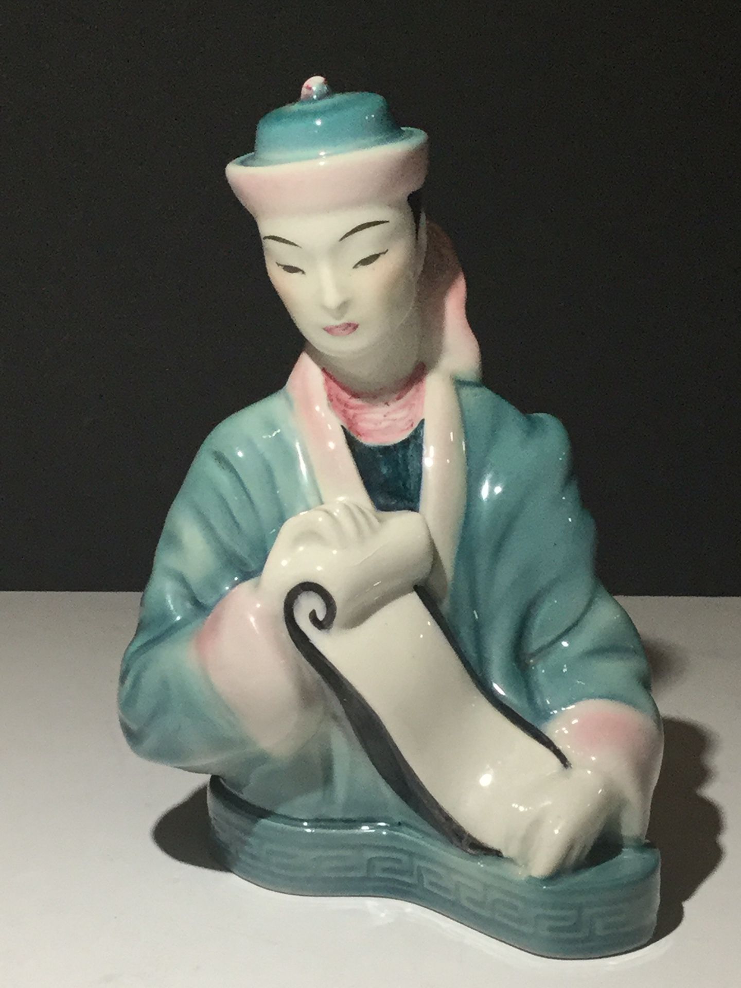 ANTIQUE GOLDSCHEIDER CHINESE POET CHINESE POET BY SYLVIA SCOTT STAMPED (BUY THIS OFFER GET AT 2nd OFFER OF EQUAL OR LESSER VALUE AT 50% OFF)