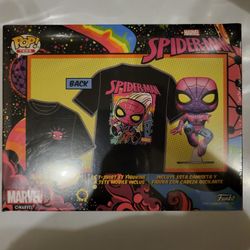 Funko Spiderman (Black Light) Pop & T-Shirt Box - Sealed