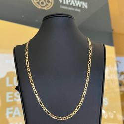 10k yellow gold Figaro style solid chain