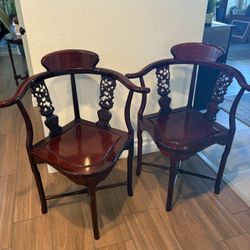 Oriental Furniture Rosewood Corner Chair Set Of 2