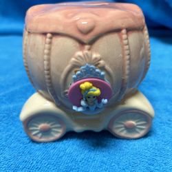 Cinderella peach, pink, ceramic pumpkin coin, Bank
