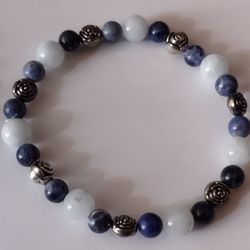 Sodalite - White Moonstone Bracelet 
