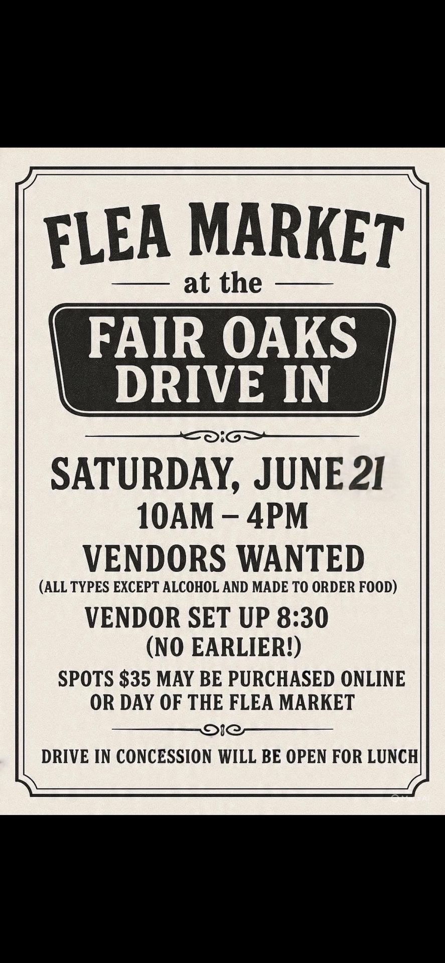 Flea Market Vendors Needed