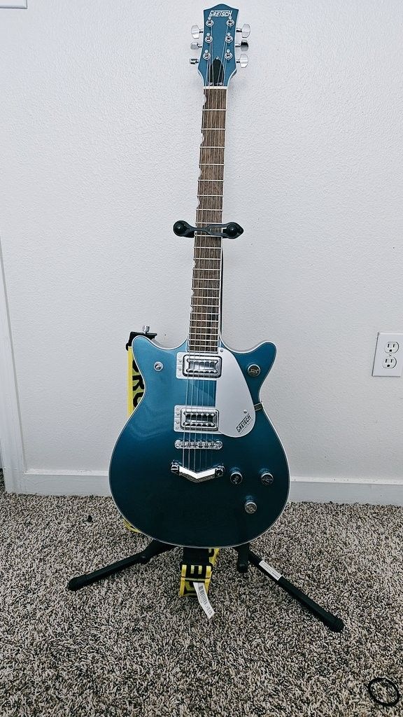 Gretsch Guitar W/ Stand, And AMP