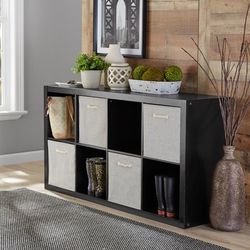 Better Homes & Gardens 8-Cube Storage Organizer, Solid Black Black - 15.35" x 30.16" x 56.77