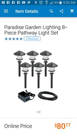 Brand new in the box 8 piece pathway light set