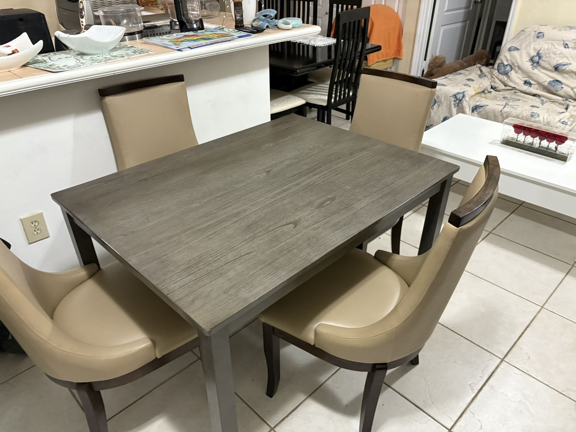 Dinings Table Jofran Webber Walnut Leather