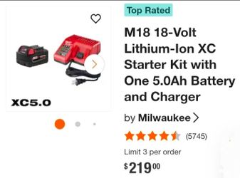M18 18-Volt Lithium-Ion XC with 5.0Ah Battery &Charger