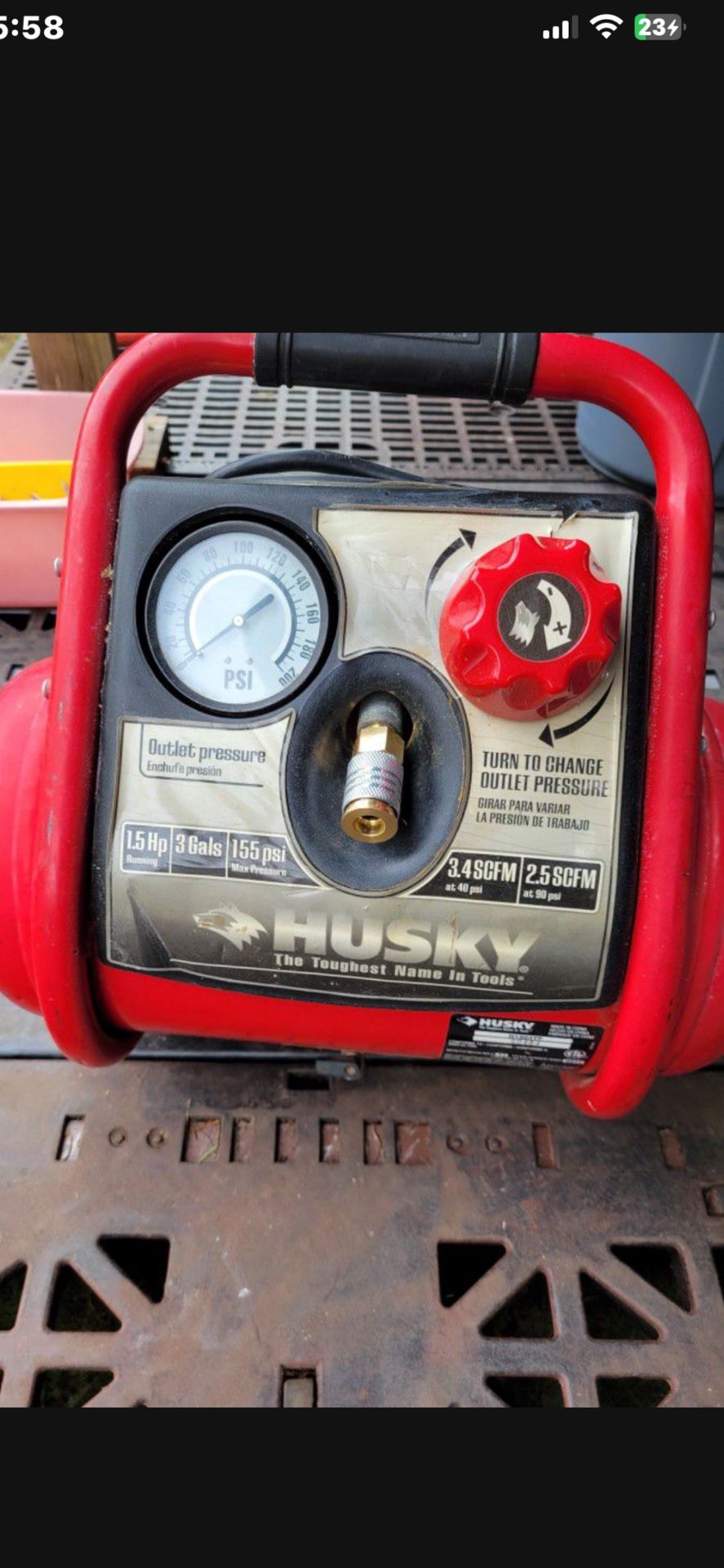 Husky compressor 3 gallon 155 psi
