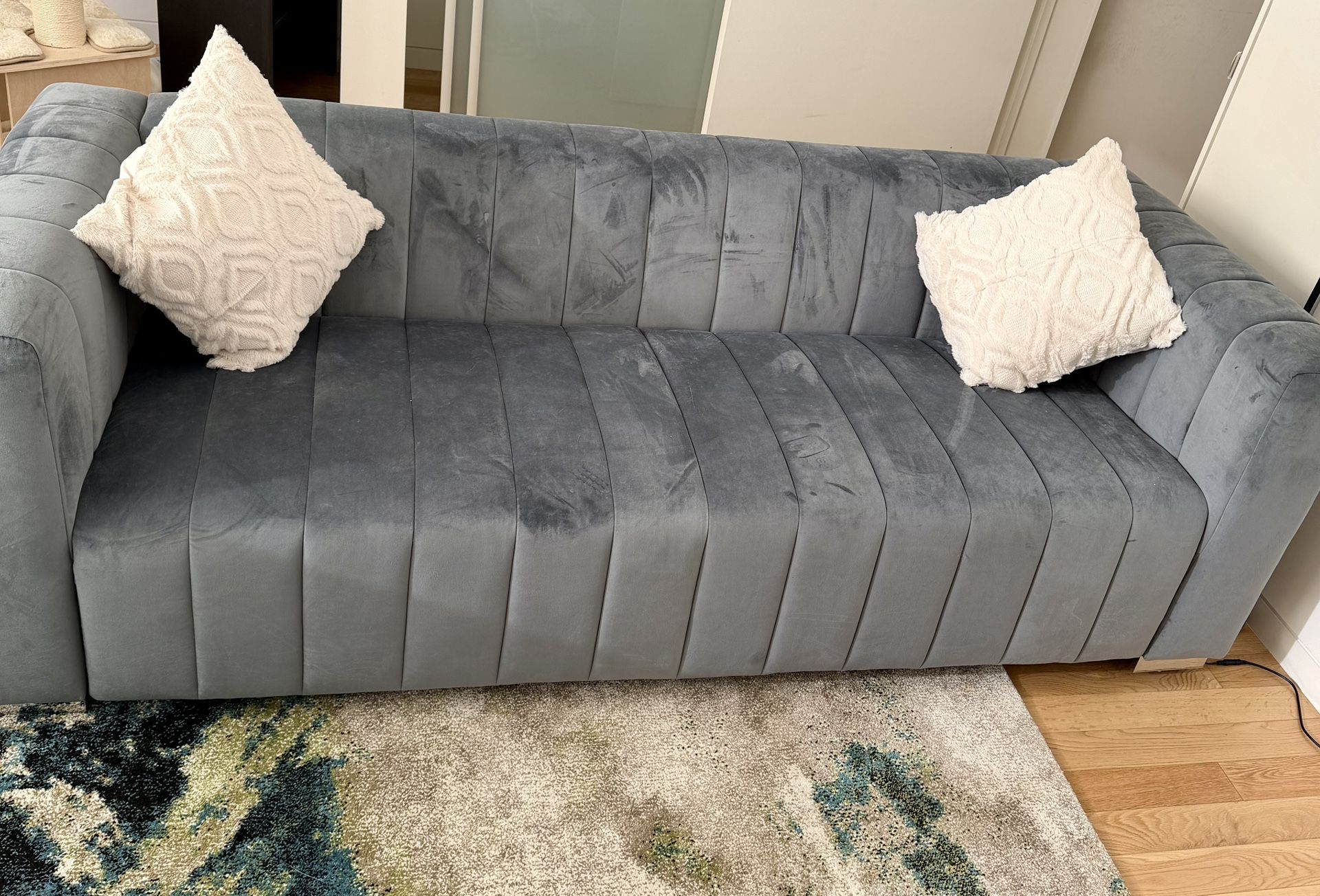 Velvet Blue Couch