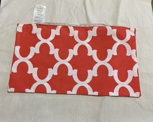 Indoor/Outdoor Orange/Coral Patern Rectangle Decorative Pillo COVER Fits 11”x19” NEW