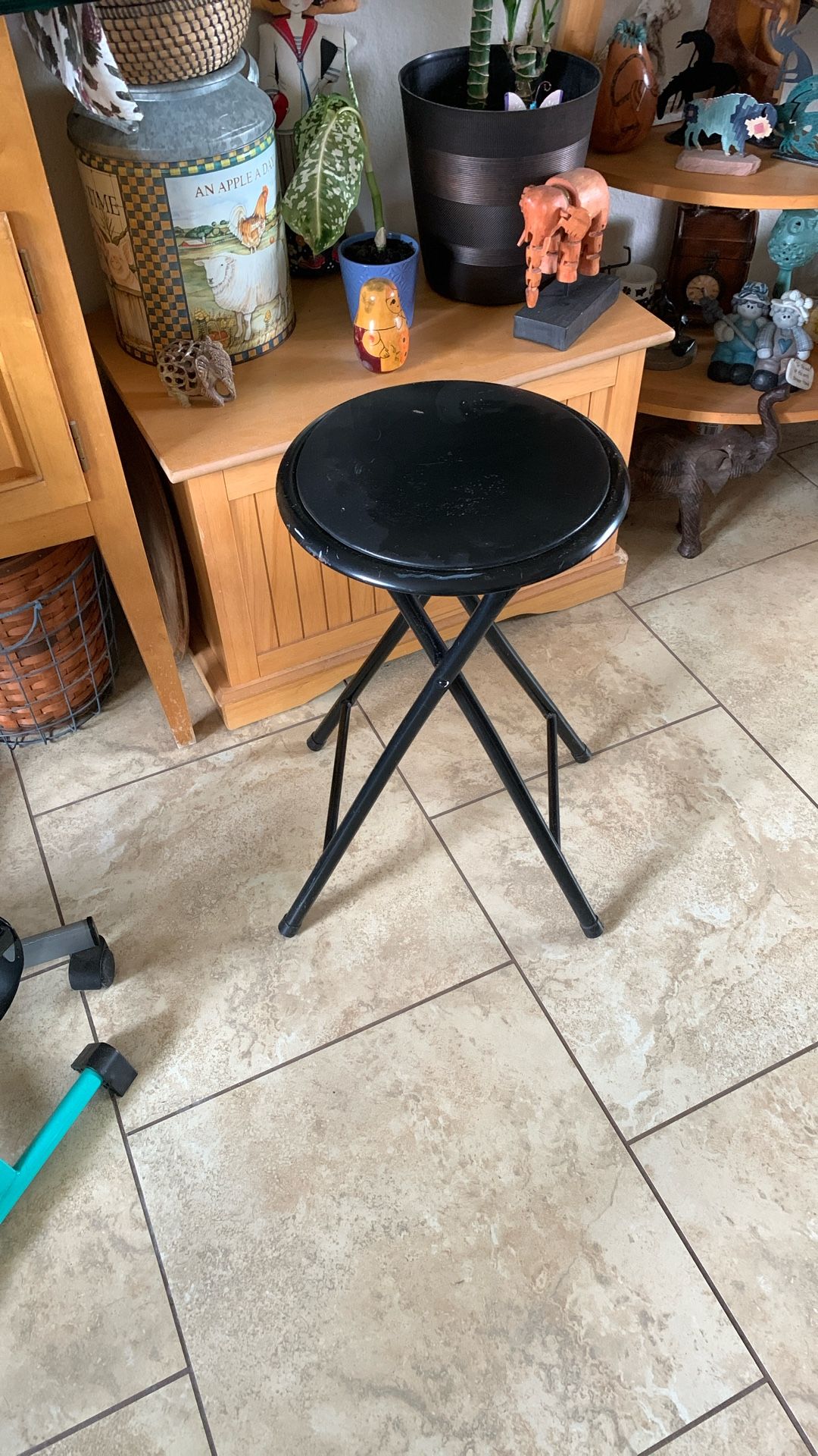 Household General Folding Black Stool