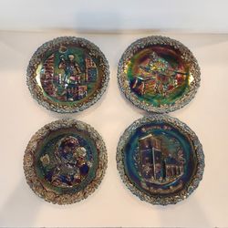 Fenton Glass Plates, Blacksmith,  Glass  Blower, Christmas, Mother's Day