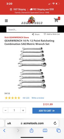 GearWrench Ratcheting Wrench Set SAE