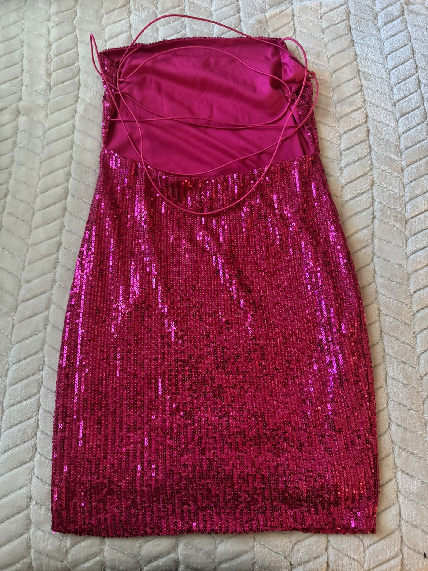 Small Hot Pink Sequence Bodycon Dress