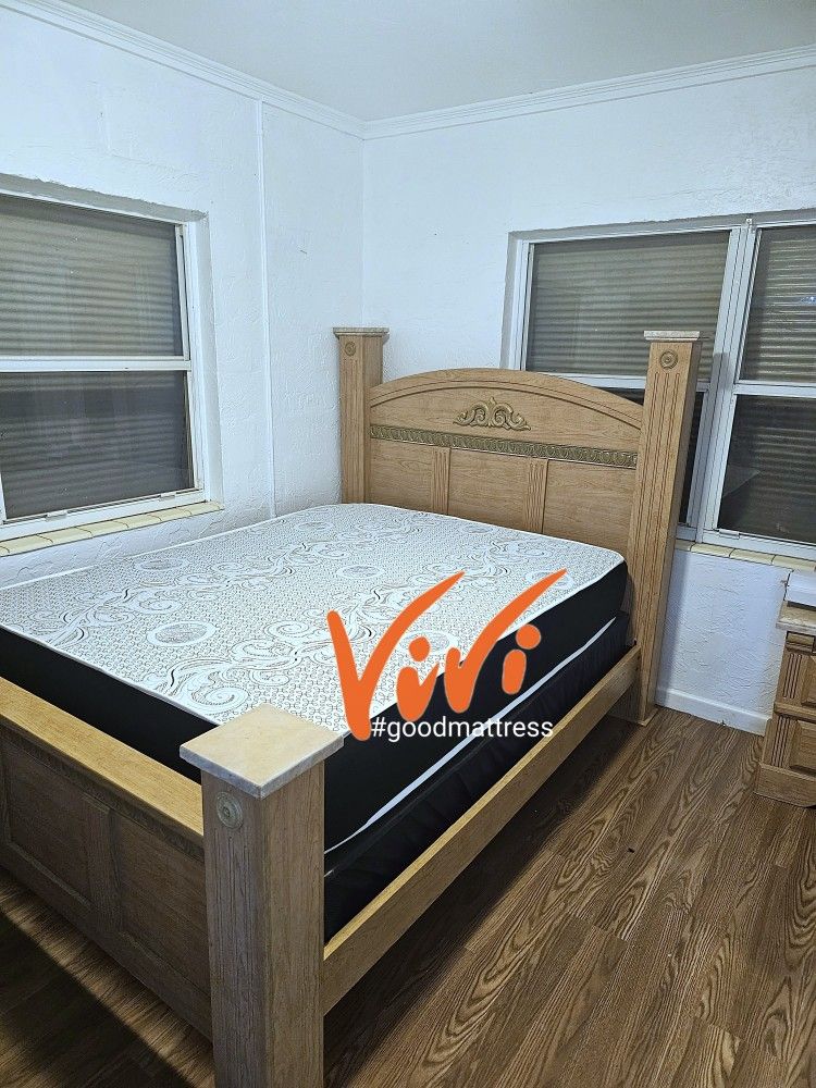 QUEEN MATTRESS WITH BOX SPRING 2PC. BED FRAME ISN'T AVAILABLE