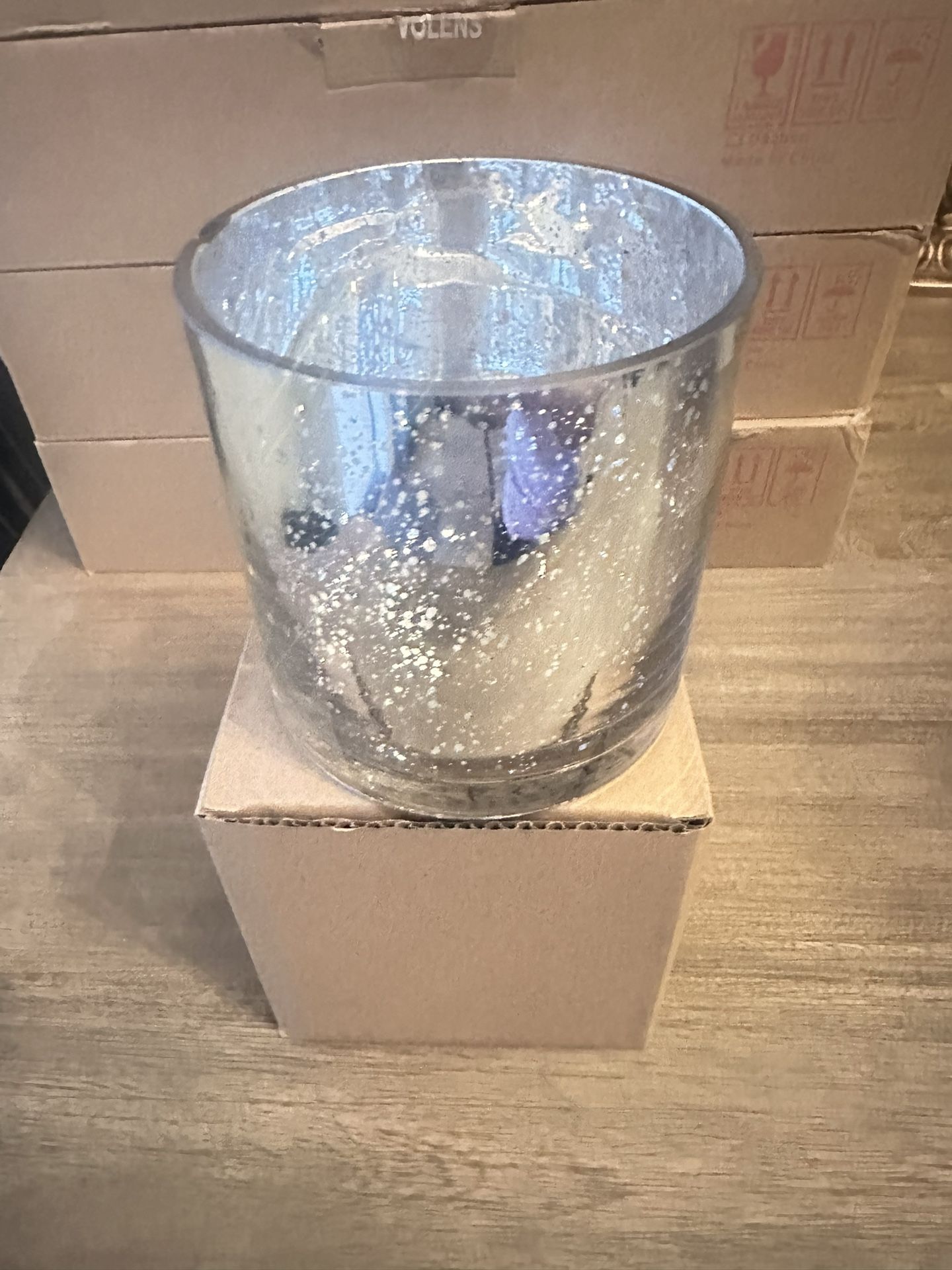 Mercury Glass Cylinder Vases