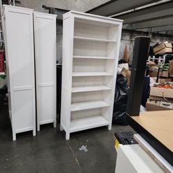 White bookshelves