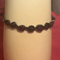 Black & Brown Oval Wooden Beaded Bracelet