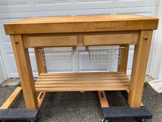 Solid Oak Butcher Block Table