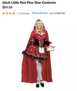 Plus Size Little Red Costume 