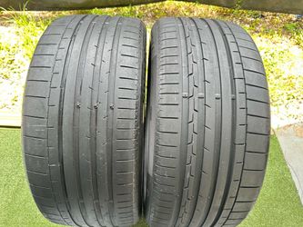 For sale two tires 285/40/22 Continental sport contact 6 used tires 60-95% Left