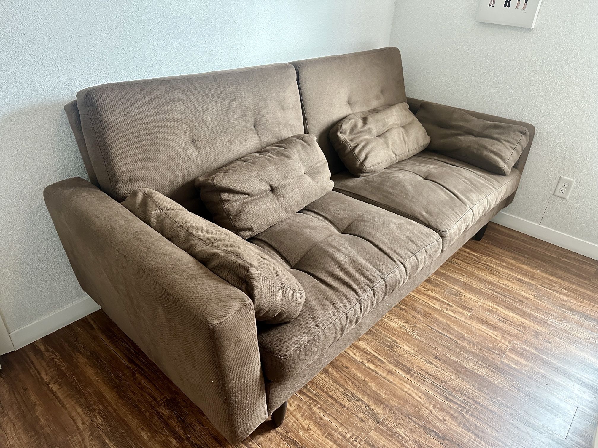 Great Brown Sofa Bed With Cushions