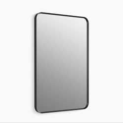 Kohler Essential 24 in. W x 36 in. H Rectangular Framed Wall Mount Bathroom Vanity Mirror in Matte Black
