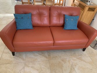 Orange Leather Sofia