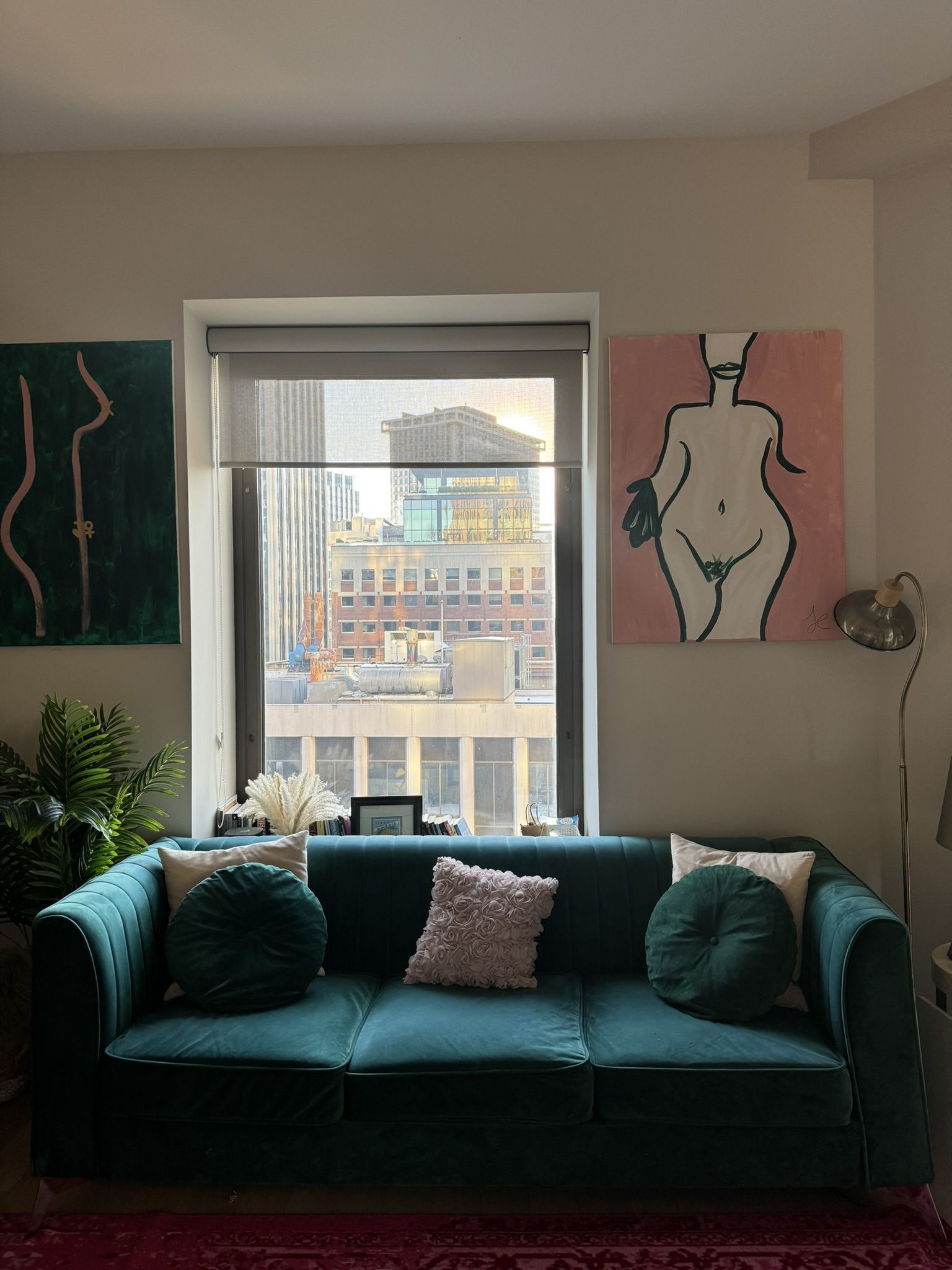 Emerald Green Velvet Couch