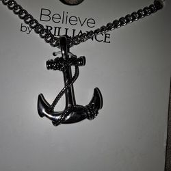 Mens Roped Anchor Pendant Or Hunting Eagle Necklace 24" Stainless Steel 