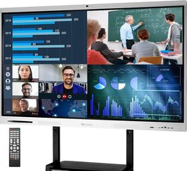 Smart Board 65" Touchscreen: Interactive Whiteboard 4K UHD for Classroom & Office -Digital Presentation Board for Teachers and Business (Wall Mount In