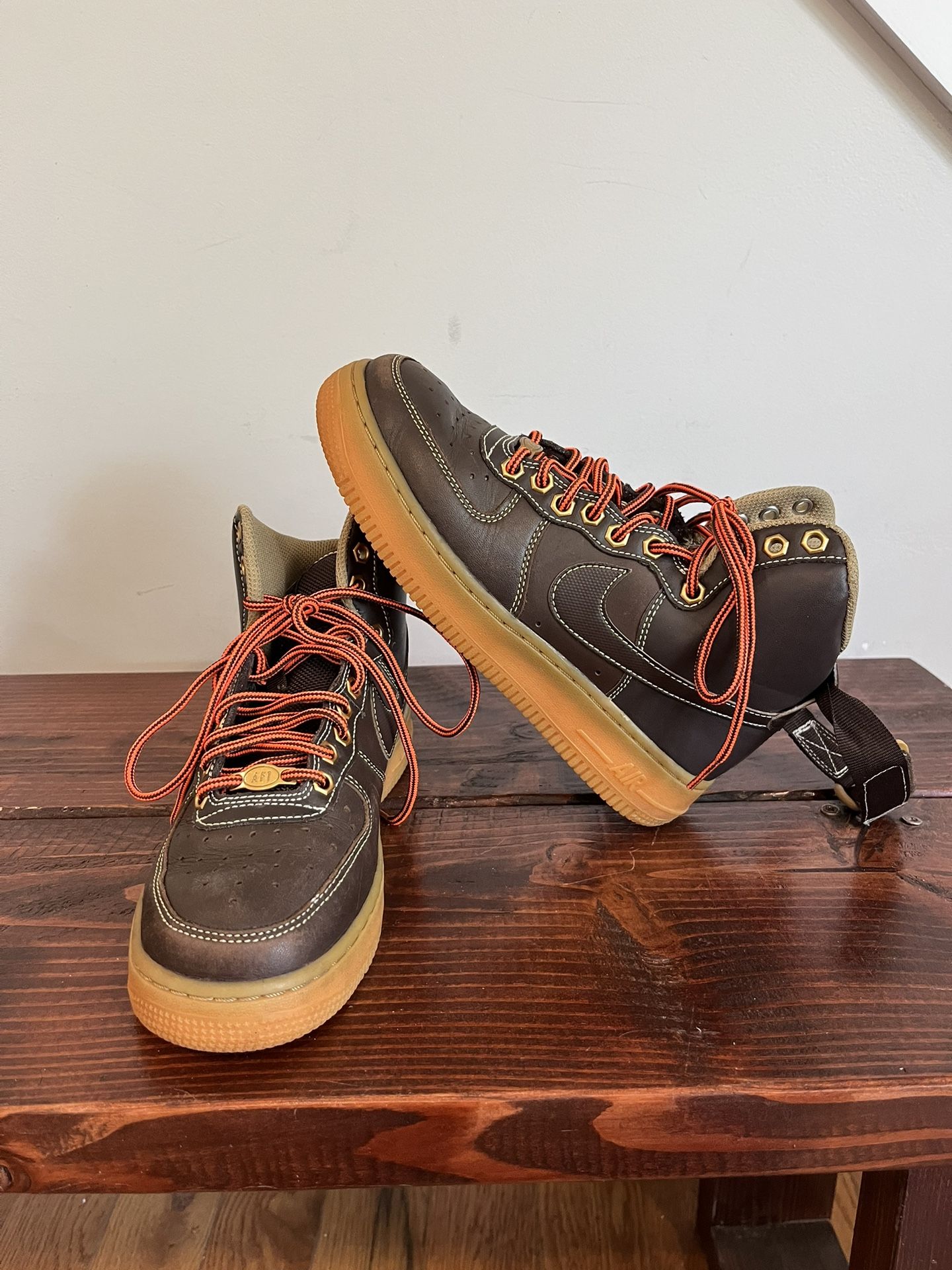 Nike Air Force 1 High Top (GS) Brown Gum 653998 200 Size 4Y Shoes Sneakers