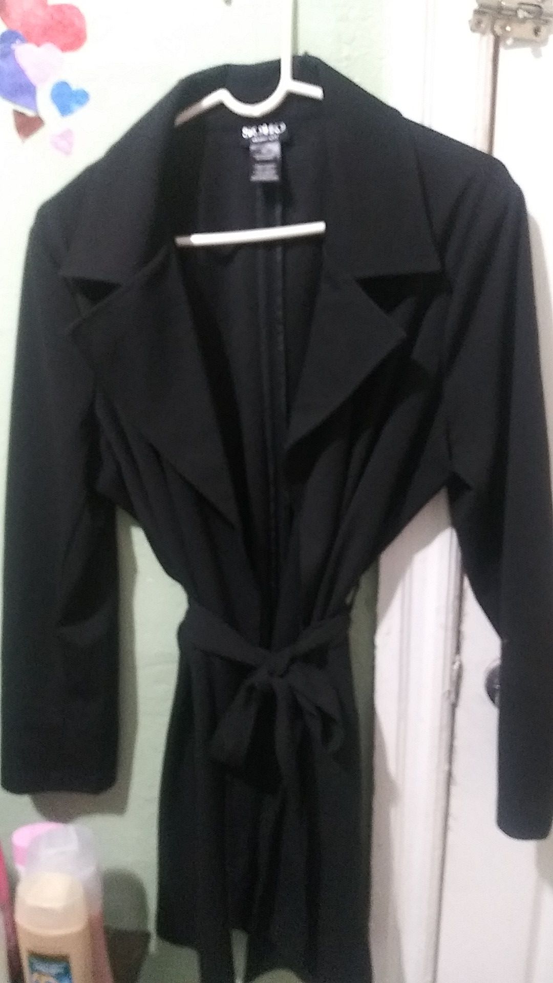 Light 3/4 length black women's dress coat $20