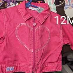 Pink Heart Jacket  Size 12M