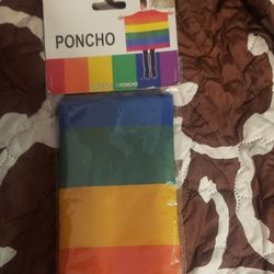 Rainbow Striped Poncho