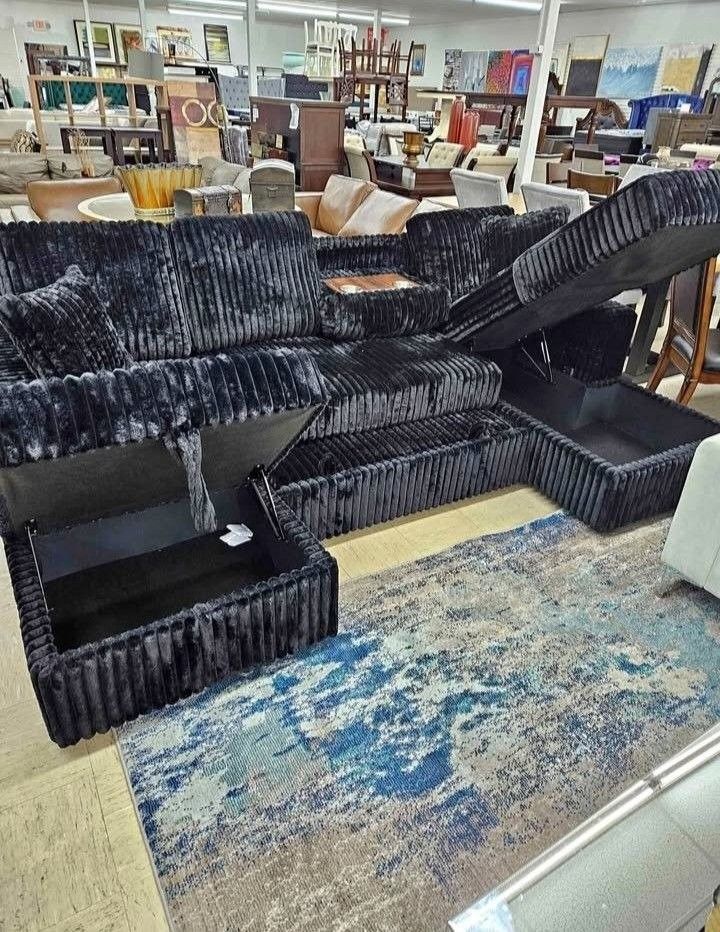 New Double Chaise Sectional Sleeper with storage 2 colors $1199