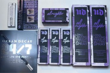 NEW Urban Decay All Nighter 9-Piece Setting Spray & Makeup Bundle