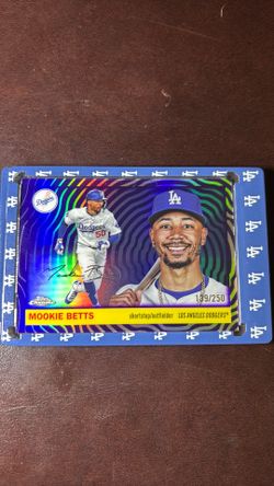 2025 Topps Chrome Platinum Mookie Betts Purple Vibrations Refractor/250 Printed Autograph