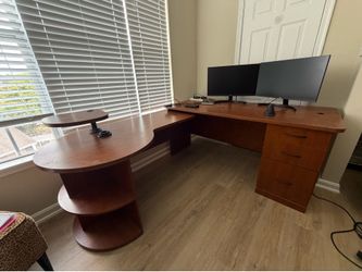 Big L-shaped Wooden Desk