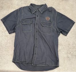 Vintage Y2K Harley Davidson Button Up Shirt Embroidered Size XL