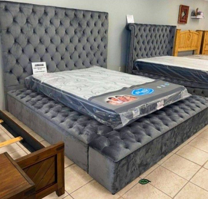 Raymond Queen Size Velvet Bed Frame With Favorable