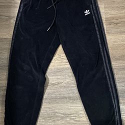 Adidas Black “Velvet “ And Satin Joggers Sz s