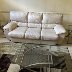 Moving Sale.. Glass Top Coffee Table With Two Side Table
